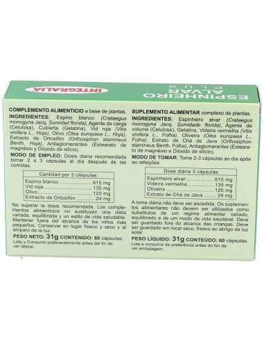 Espino Blanco Plus 60Cap. de Integralia