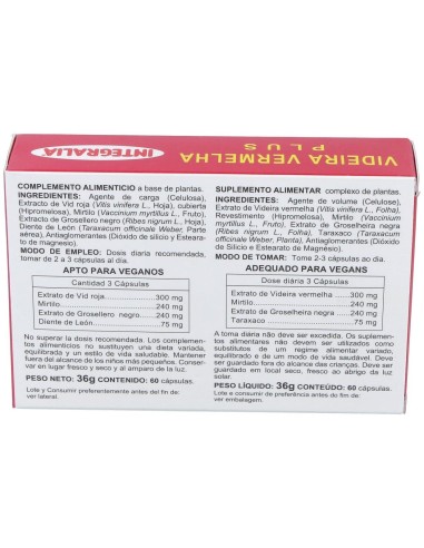Vid Roja Plus 60Cap. de Integralia