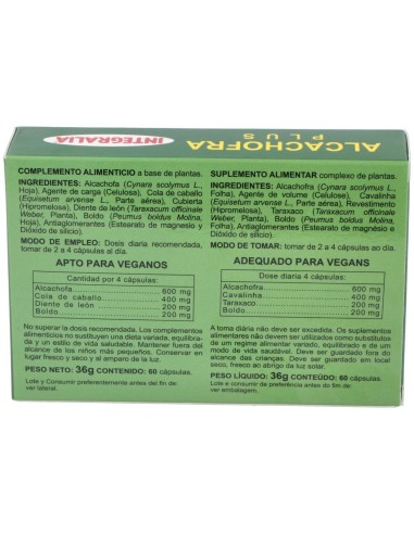 Alcachofa Plus 60Cap. de Integralia