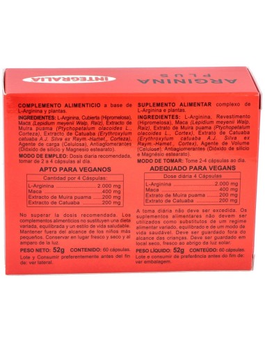 Arginina Plus 60Cap. de Integralia