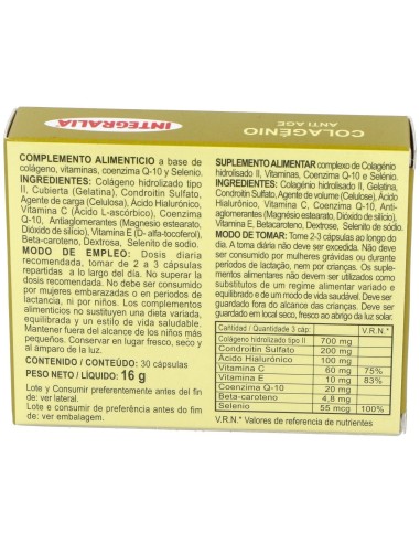 Colageno Anti Age 30Caps. de Integralia