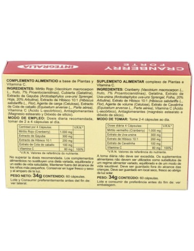 Cranberry Forte 60Caps. de Integralia