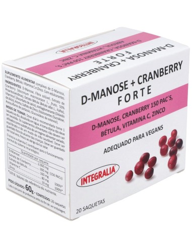 D-Manosa + Cranberry Plus 20Sbrs. de Integralia