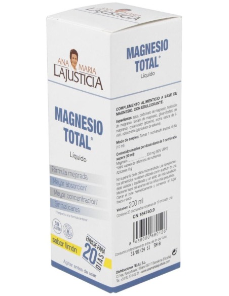 Magnesio Total Liquido Sabor Limon 200Cc de Ana Maria Lajusticia