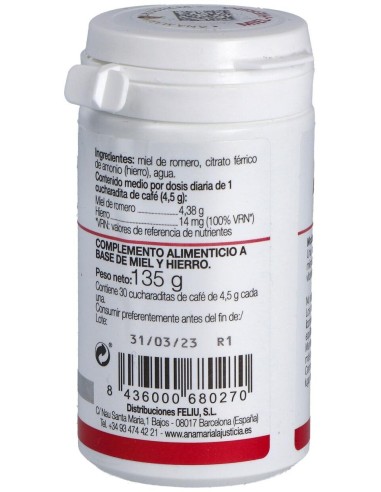 Hierro Con Miel 135Gr. de Ana Maria Lajusticia