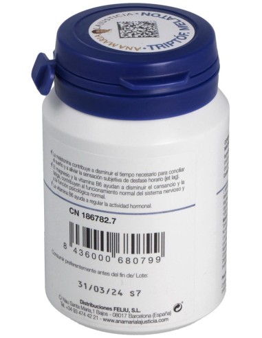 Triptofano Con Melatonina+Mg+Vit. B6 60Comp. de Ana Maria Lajusticia