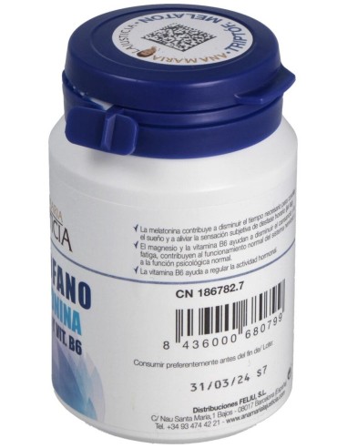 Triptofano Con Melatonina+Mg+Vit. B6 60Comp. de Ana Maria Lajusticia