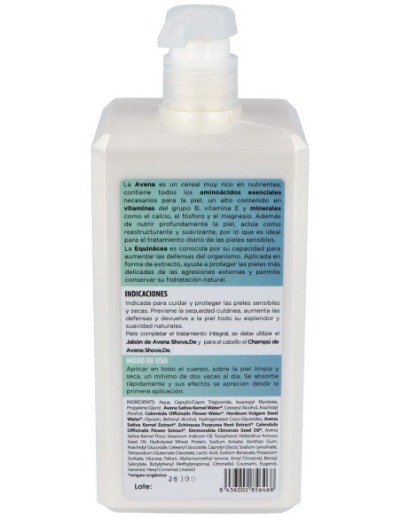 Leche Corporal De Avena 1Litro de Shovade