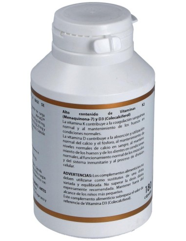 Holovit Vit. D3 2000Ui+K2 60Mcg+Menaquinona 180Cap de Equisalud