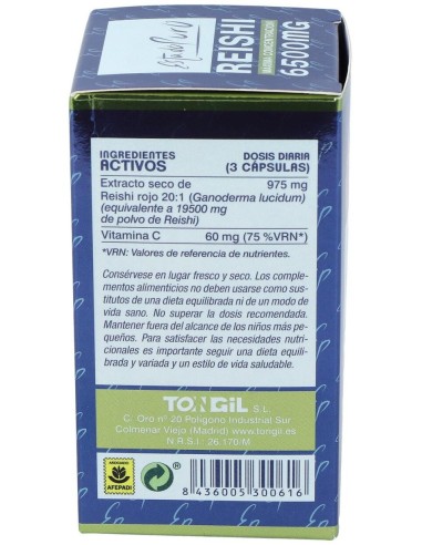 Reishi 6500Mg. 60Cap. Estado Puro de Tongil