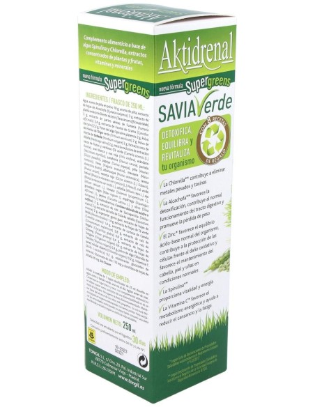 Aktidrenal Savia Verde 250Ml. Lineabel de Tongil