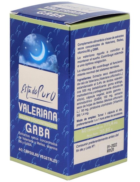 Valeriana Con Gaba 40Cap. Estado Puro de Tongil