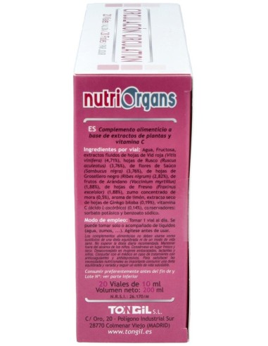 Nutriorgans Circulacion 20Amp. de Tongil