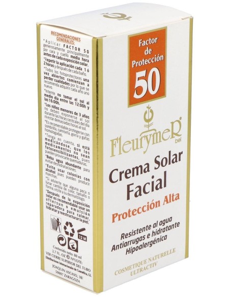 Crema Solar Facial Spf-50 Tubo 80Ml. de Fleurymer