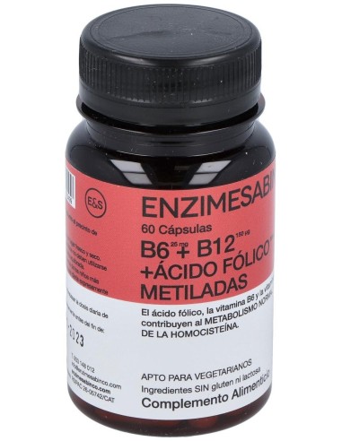 Homocisbin B6 + B12 + Acido Folico Metiladas 60Cap de Enzime - Sabinco
