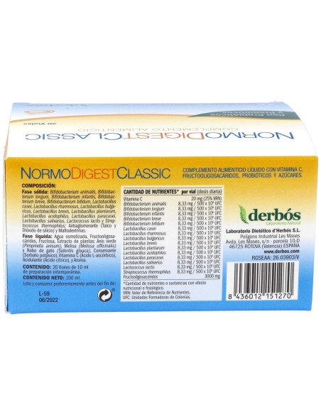 Normodigest Classic 20Viales de Derbos