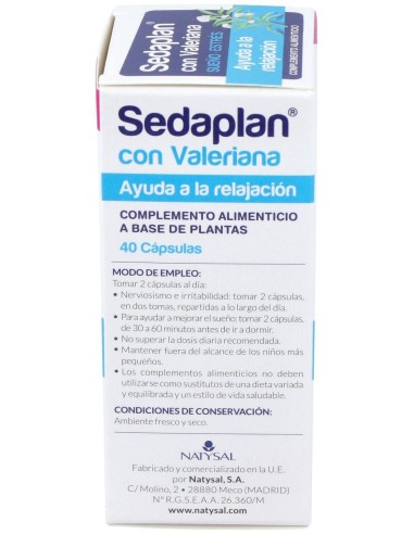 Sedaplan (Valeriana-Tranquilizante) 40Cap. de Natysal