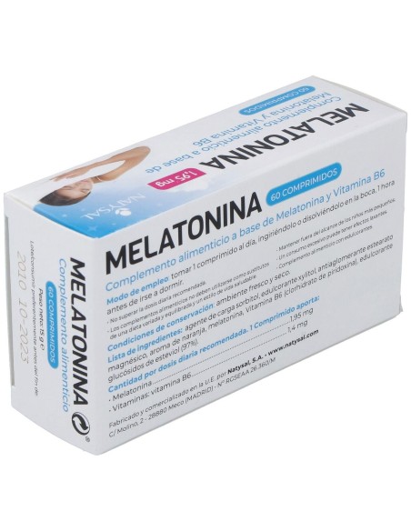 Melatonina  1,95 Mg + B6 60 Comp. de Natysal