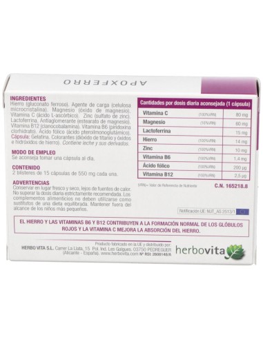 Apoxferro 30Cap. de Herbovita