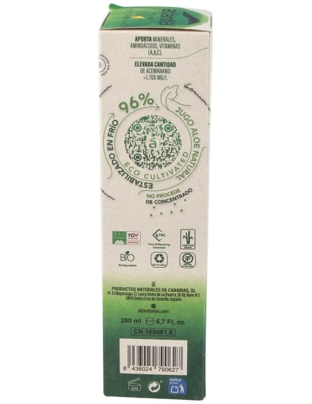 Gel De Aloe Vera Puro 200Ml. Eco de Atlantia
