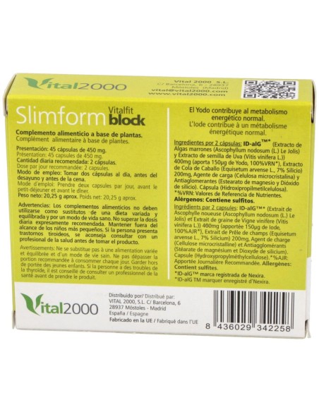 Slimform Block 45Cap. de Vital 2000