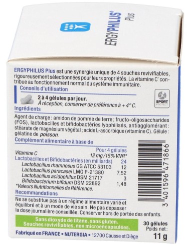 Ergyphilus Plus 30Cap. (Refrigeracion) de Nutergia