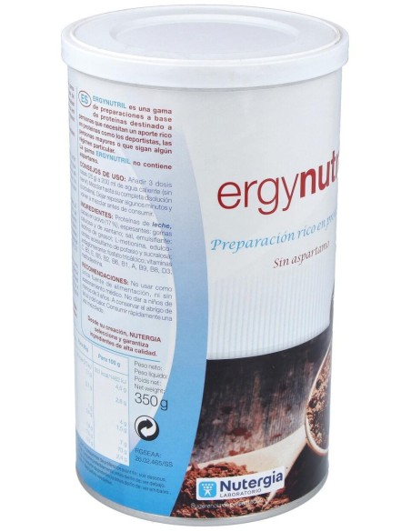 Ergynutril (Proteinas) Cacao Polvo 350Gr. de Nutergia