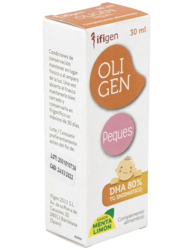 Oligen Peques Dha 80% Tg Enzimatico Menta-Lima 30M de Ifigen