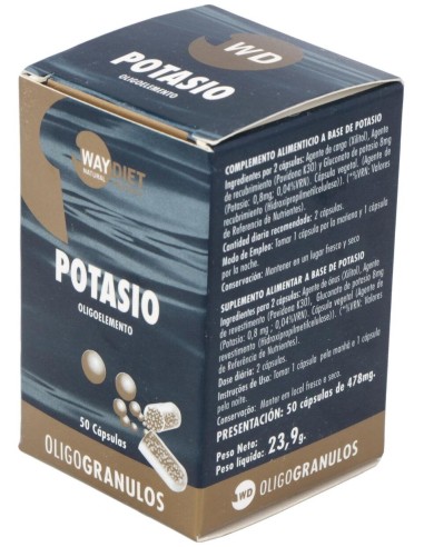 Potasio Oligogranulos 50Caps. de Waydiet Natural Products