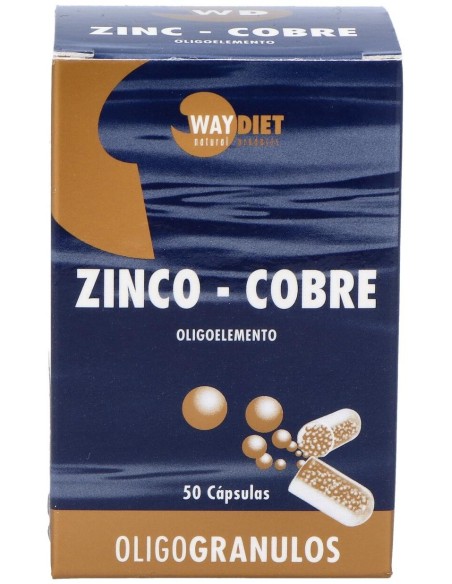 Zinc-Cobre Oligogranulos 50Caps. de Waydiet Natural Products