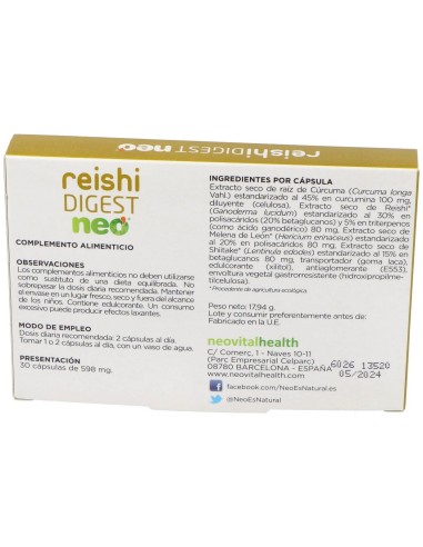 Reishi Digest Neo 30Cap. de Neo
