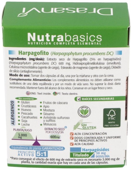 Nutrabasics Harpagofito 60Caps. de Drasanvi