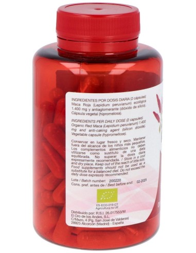 Maca Roja 700Mg. 90Cap. Eco de El Oro De Los Andes
