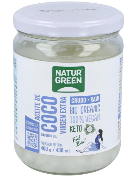 Aceite Virgen De Coco 1ª Presion Frio 400Gr. Bio de Naturgreen