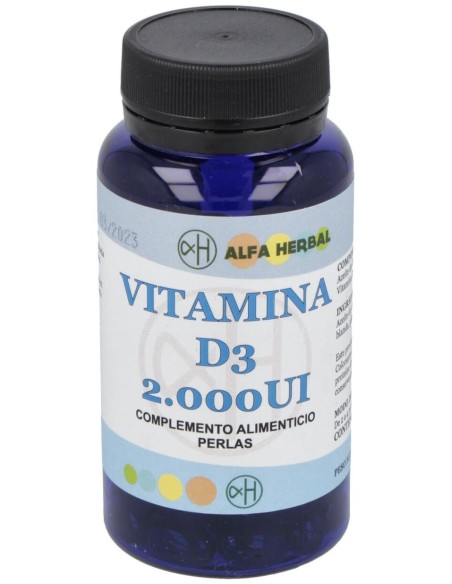 Vitamina D3 2000Ui 100Perlas de Alfa Herbal