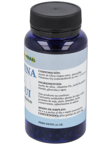Vitamina D3 2000Ui 100Perlas de Alfa Herbal