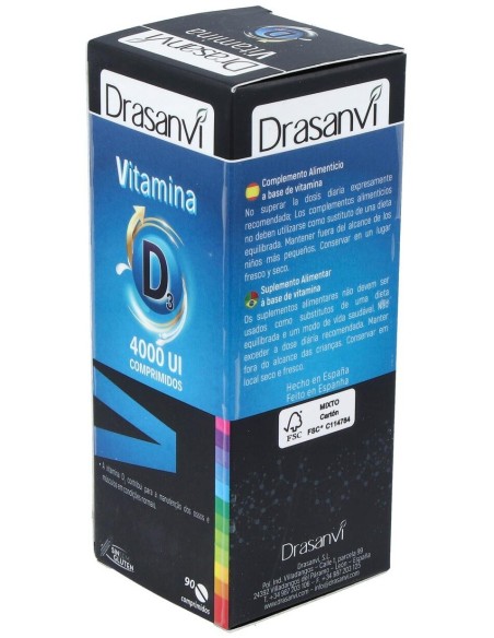 Vitamina D3 4000 Ui 90 Comprimidos Drasanvi