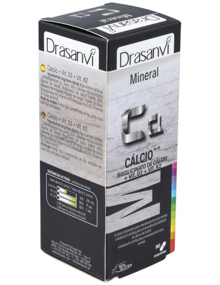 Mineral Calcio Vitamina D3+K2 90 Comprimidos Drasanvi