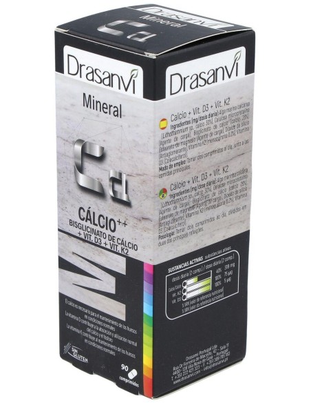 Mineral Calcio Vitamina D3+K2 90 Comprimidos Drasanvi