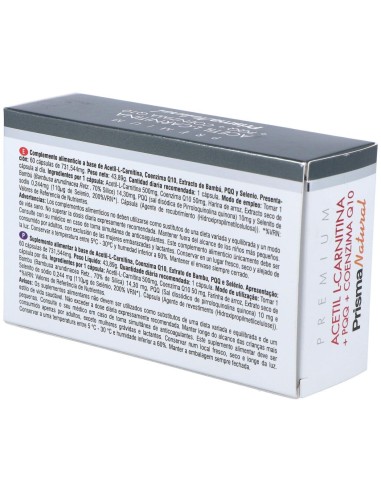 Acetil L-Carnitina+Pqq+Q10 60Cap. de Prisma Natural