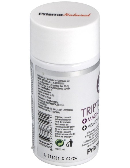 Triptofano+Mg+Melatonina+Vitaminas 60 Comprimidos de Prisma