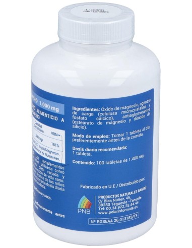 Magnesio 1000Mg. 100Comp. de Polaris
