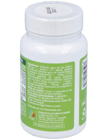 Tensiplus (Ajo+Espino Blanco) 500Mg. 30Cap de Polaris