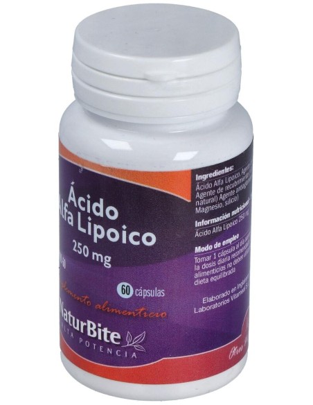 Acido Alfa Lipoico 250Mg. 60Cap. de Naturbite