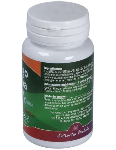 Ginkgo Biloba 6000Mg. 60Comp. de Naturbite