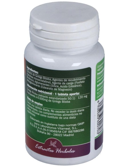 Ginkgo Biloba 6000Mg. 60Comp. de Naturbite