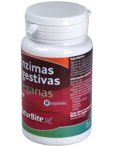 Enzimas Digestivas Veganas 60Comp. de Naturbite