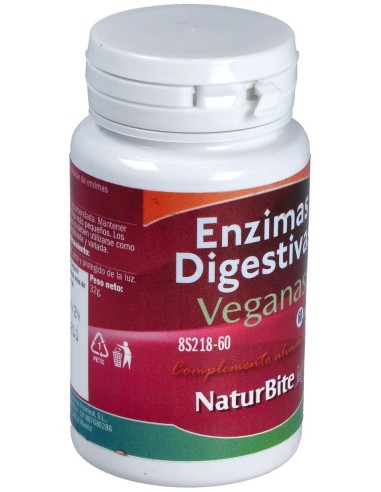 Enzimas Digestivas Veganas, 60 comp.  de NaturBite