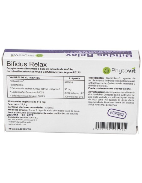 Bifidus Relax 30Cap. de Phytovit