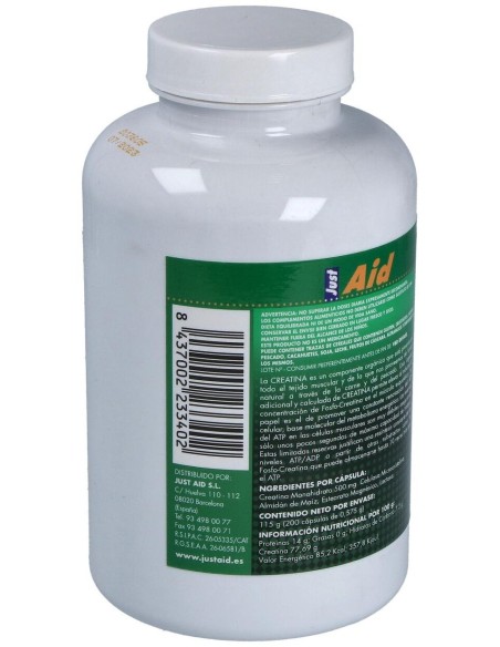 Creatina (Monohidrato Pura) 200Cap. de Just Aid